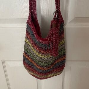 The Sak Crochet boho Striped Crossbody Bag Tassel Messenger Purse. Gorgeous!